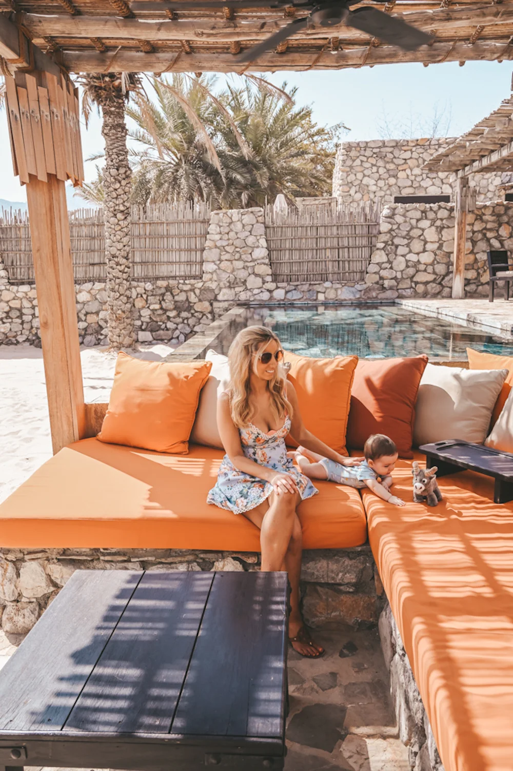 Mum and Baby at Six Senses Zighy bay